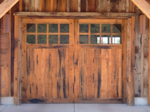 This is an image of a distressed wood garage door in Laguna Beach, CA.