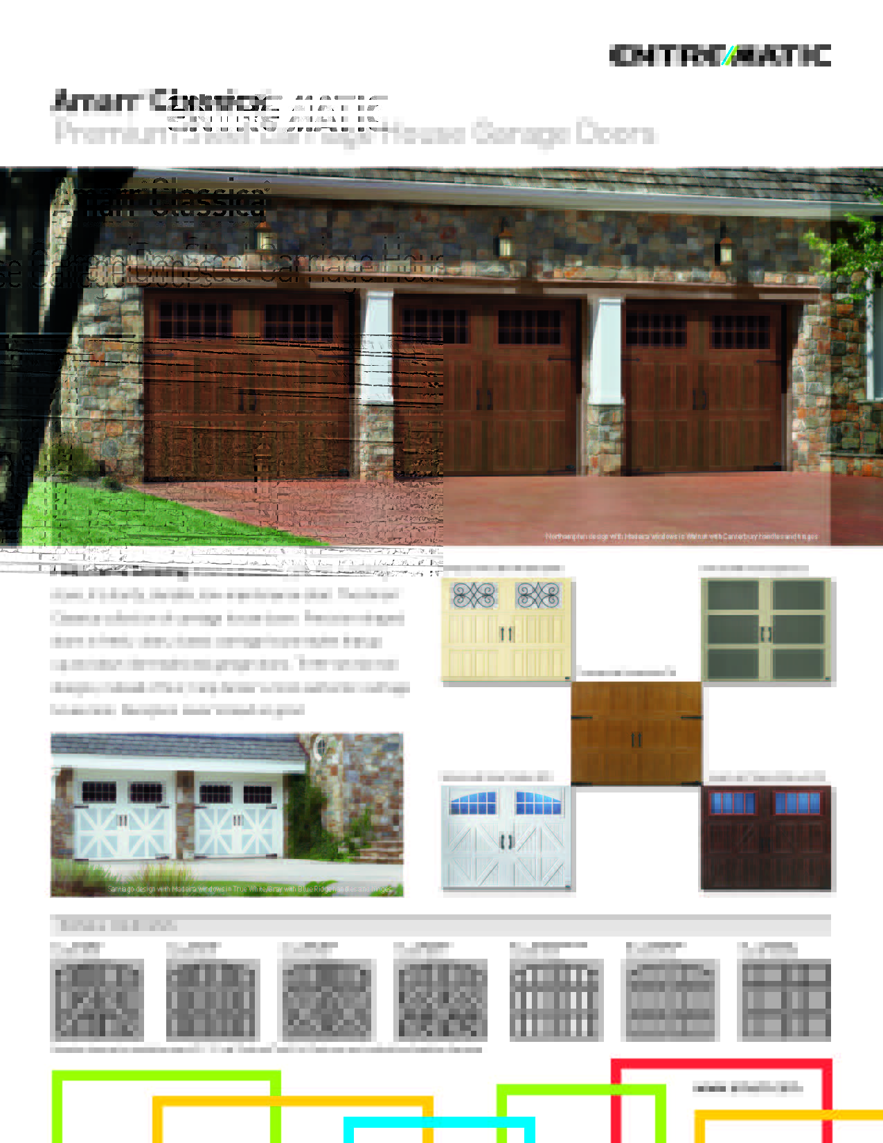 This is a brochure of the Amarr Classica Garage Door Series