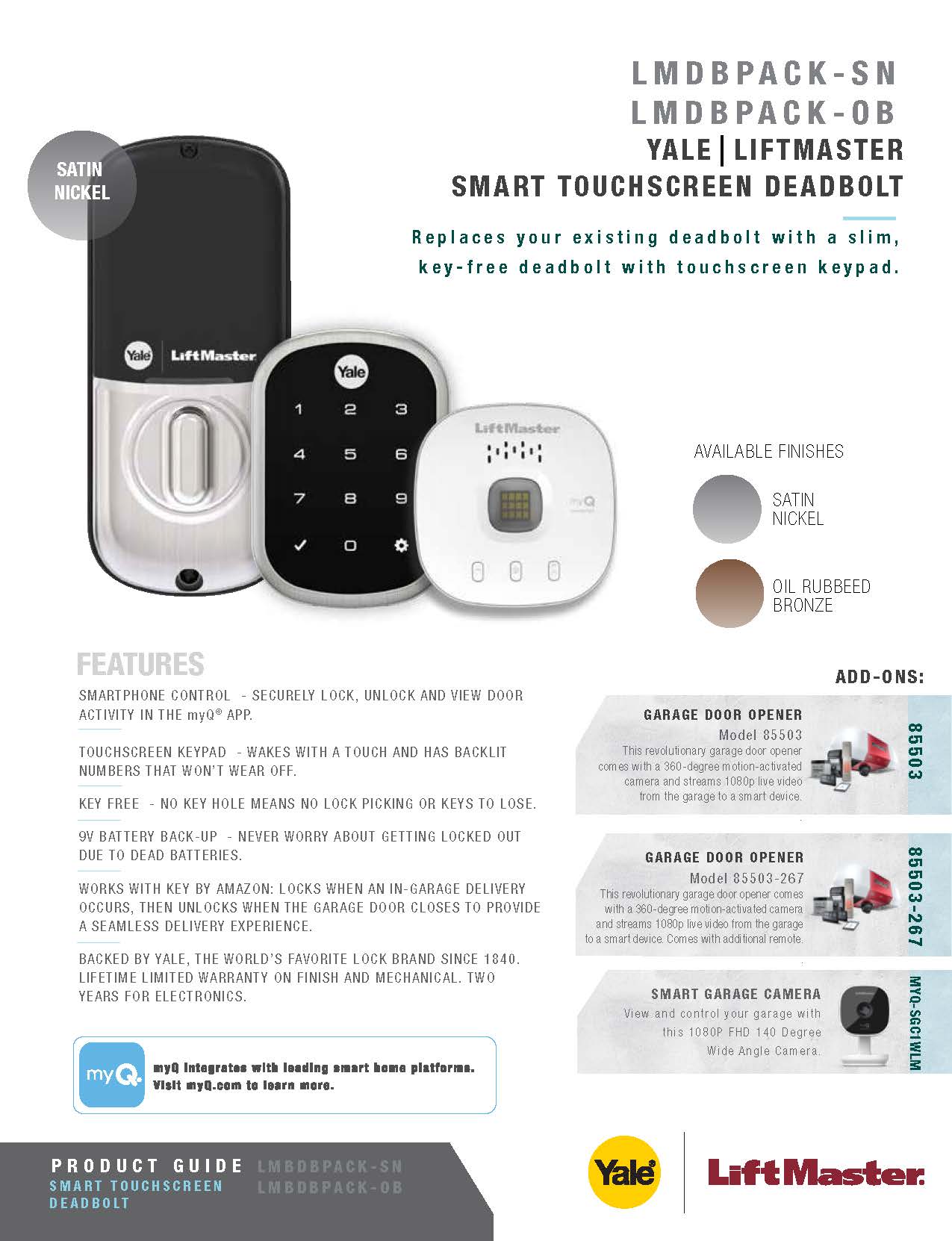 This is a brochure for the Liftmaster Smart Deadbolt.