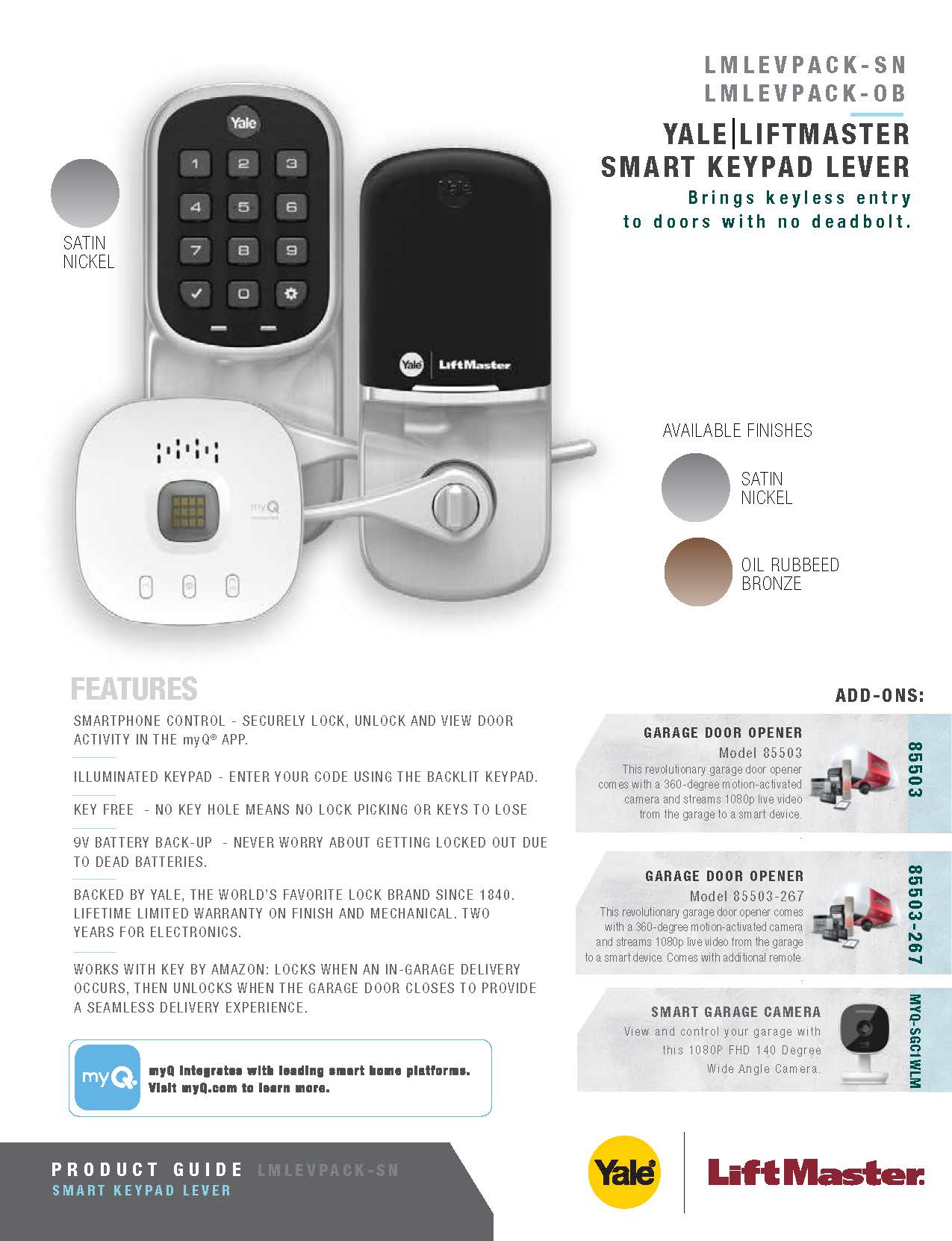 This is a brochure for the Liftmaster Keypad Lever.