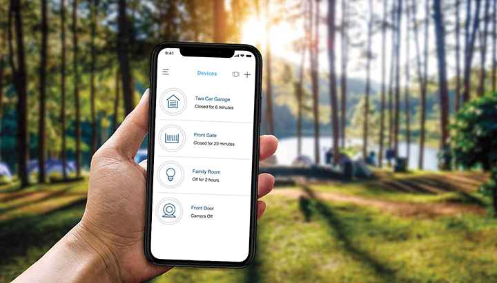 This is an image of a smart phone app made by Liftmaster that can allow someone to know the status of their garage door while they are on vacation.