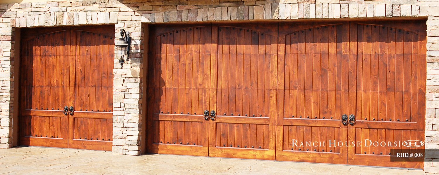 This is a spanish garage door with custom hardware.