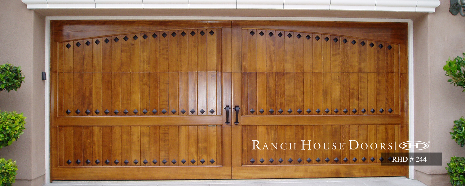 This is an image of a Spanish wood garage door in Laguna Hills, CA.