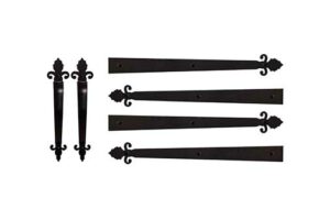 This is an image of exterior decorative hardware for a garage door. The style is called Barcelona.