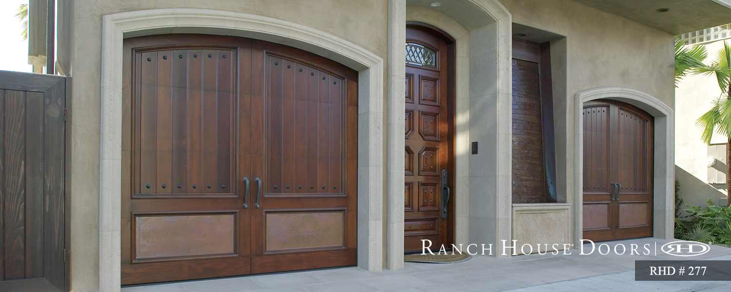 Custom Spanish Style Wood Garage Doors | Orange County, CA, image size:1500x600
