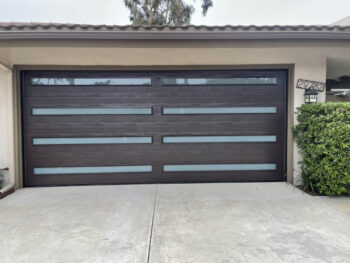 This is a brown modern garage door that Entry Systems installed in Laguna Niguel, CA.