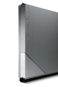 This is an example garage door panel showing a polystyrene insulated garage door.