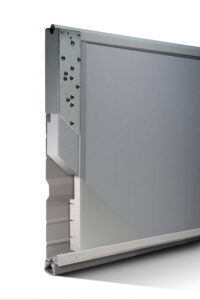 This is an image of a garage door panel that has vinyl back insulation.