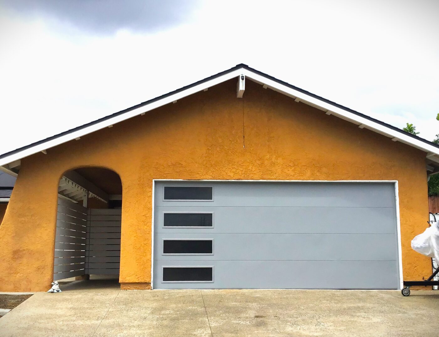 Image of grey or gray flush modern garage door install in Mission Viejo, CA