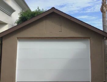 After photo of rollup garage door installation on one piece garage in Newport Beach