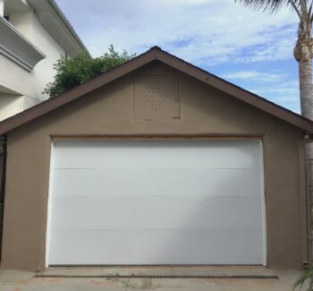 After photo of rollup garage door installation on one piece garage in Newport Beach