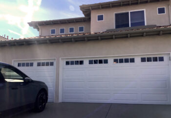 White long panel steel garage door install after pic in Laguna Niguel CA.