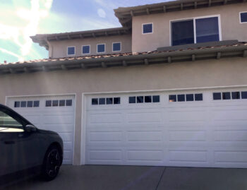 White long panel steel garage door install after pic in Laguna Niguel CA.