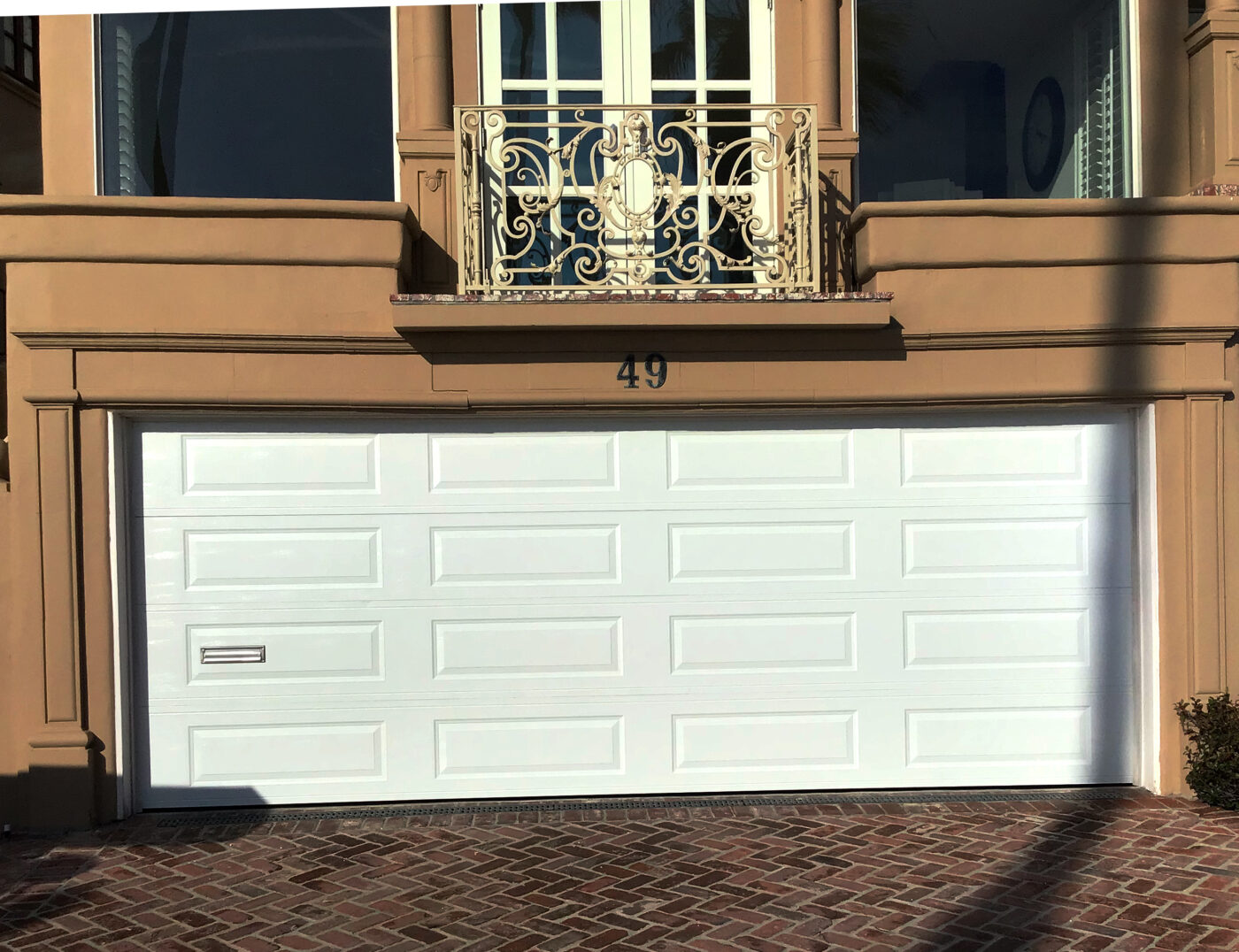 White long panel steel garage door in Laguna Beach CA