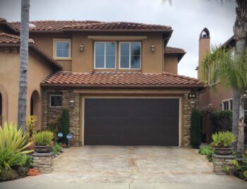 brown carriage house style garage door