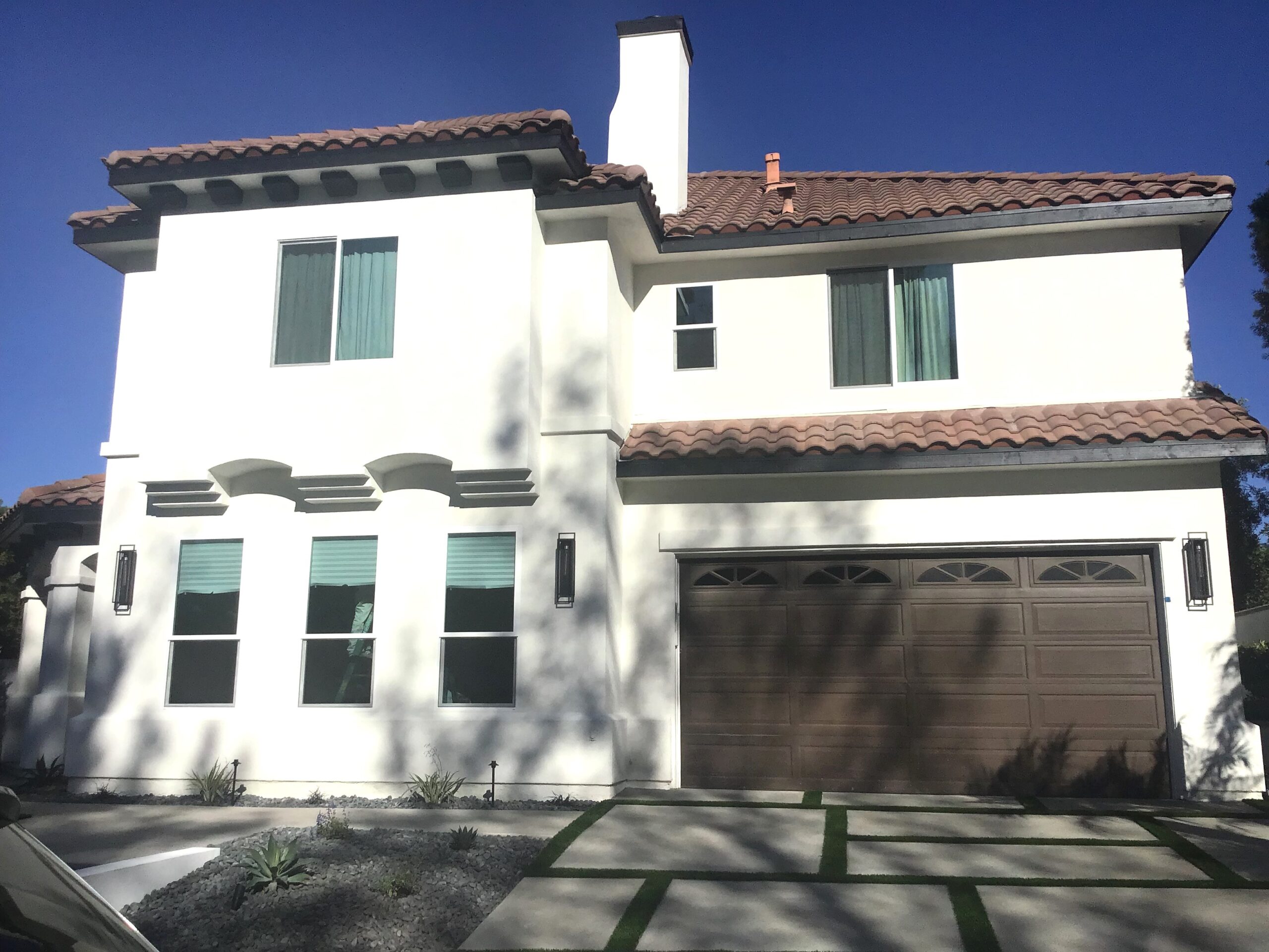 raised long panel garage door in Mission Viejo- brown color