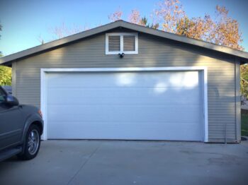 Modern White Planks New Garage Door in Orange, CA.