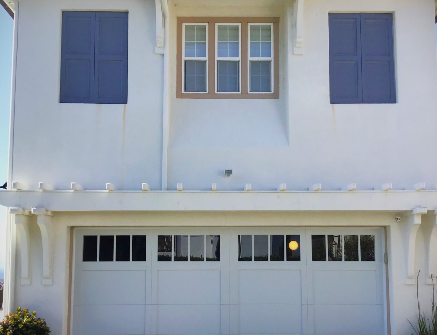 carriage farmhouse style garage door with windows white