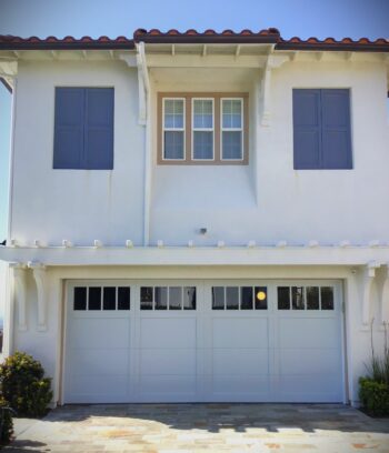 carriage farmhouse style garage door with windows white