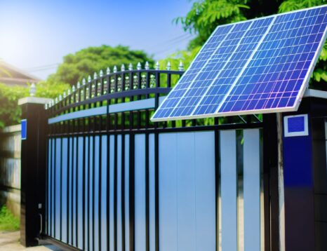 driveway gate with solar panels