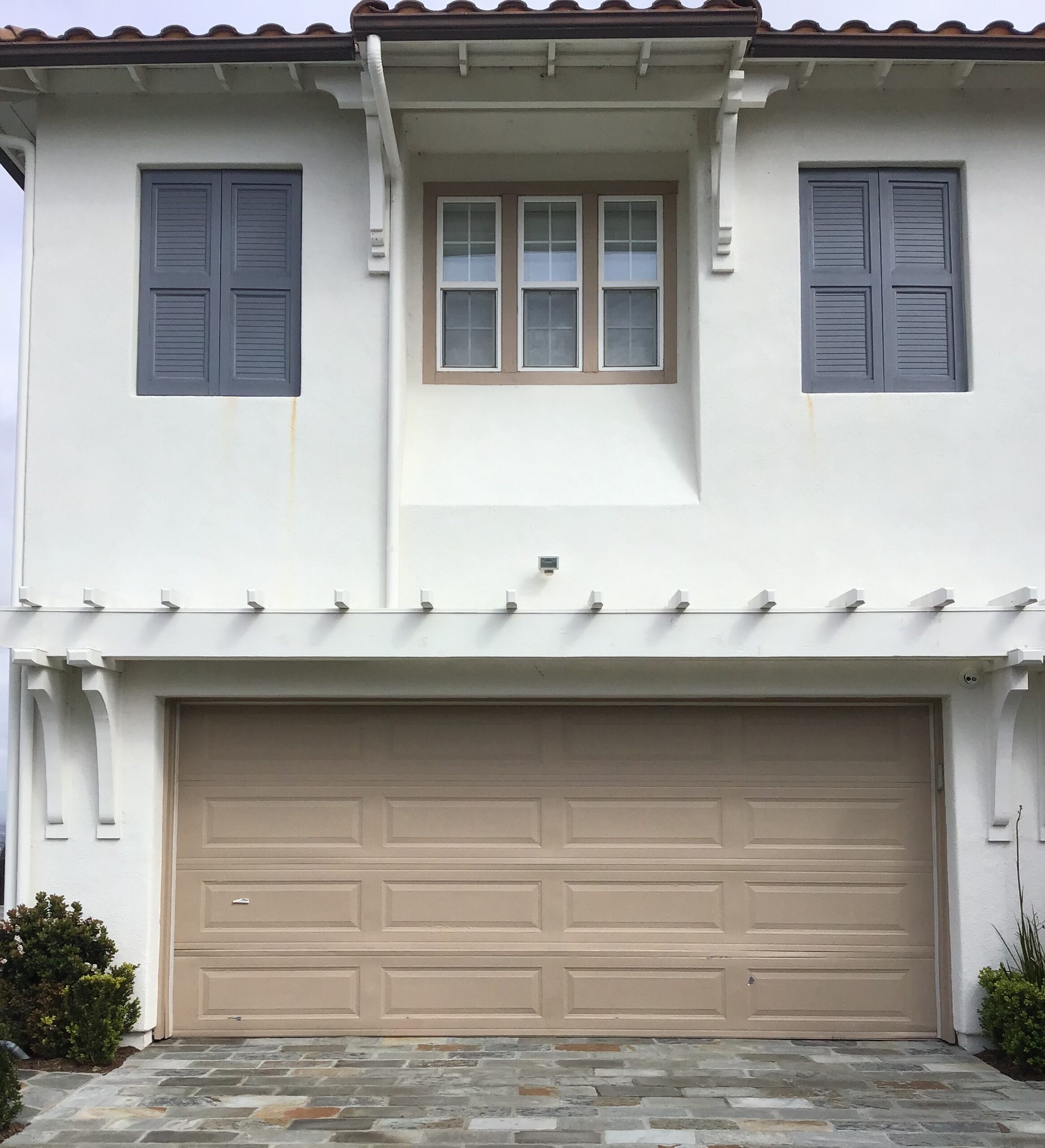 one piece tan garage door traditional style newport beach