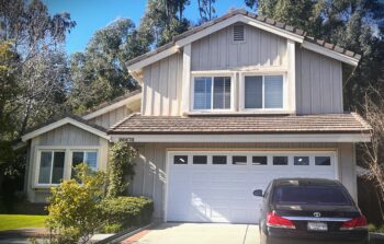 white short panel with windows garage door install in mission viejo