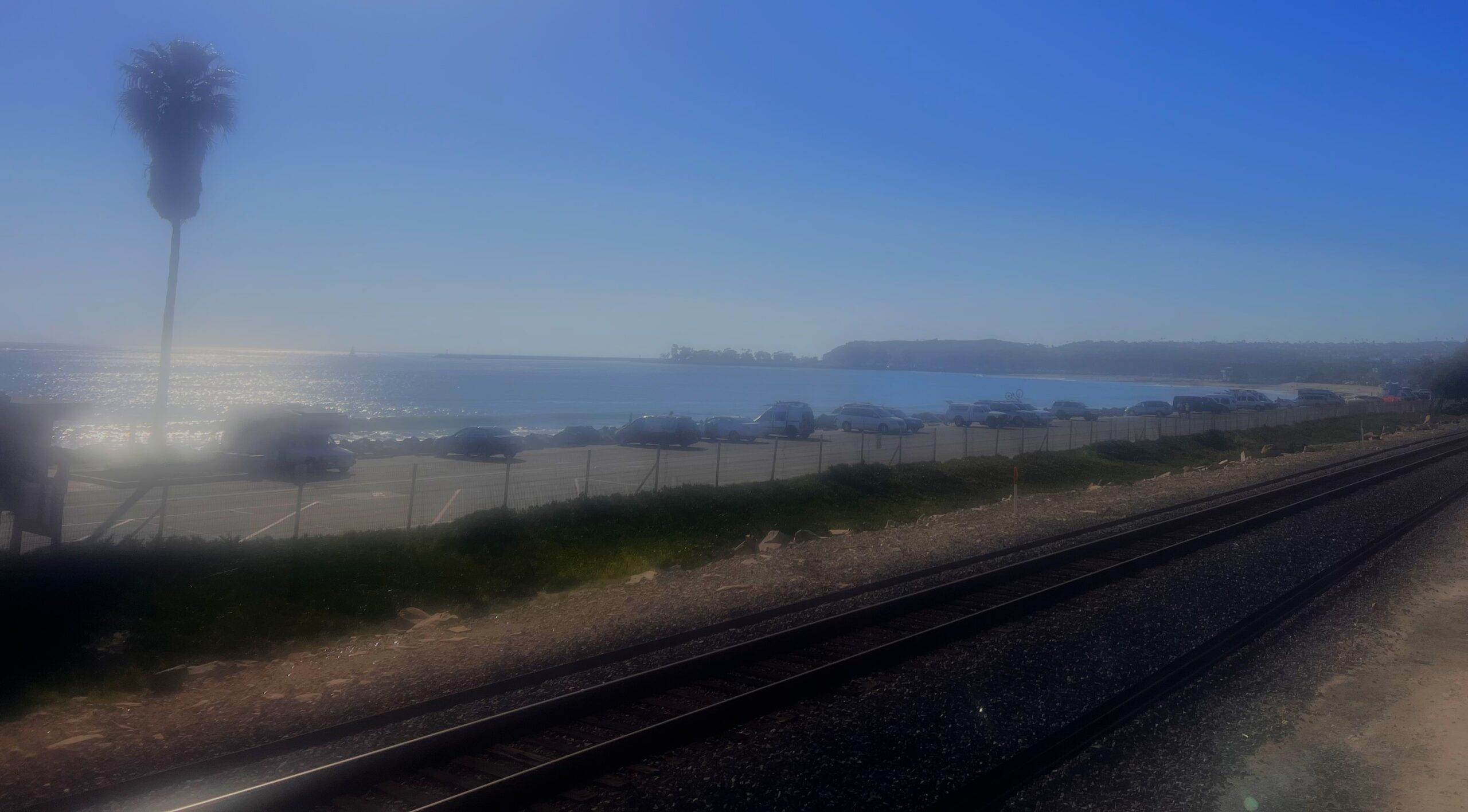 Capistrano Beach coast with railroad tracks