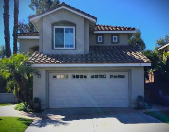 Long Panel Almond Garage Door in RSM, CA