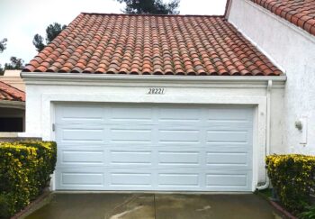 white long panel garage door newly replaced in newport beach