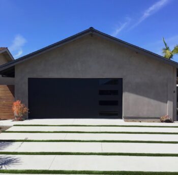 Black skyline flush modern garage door in Mission Viejo, CA after image