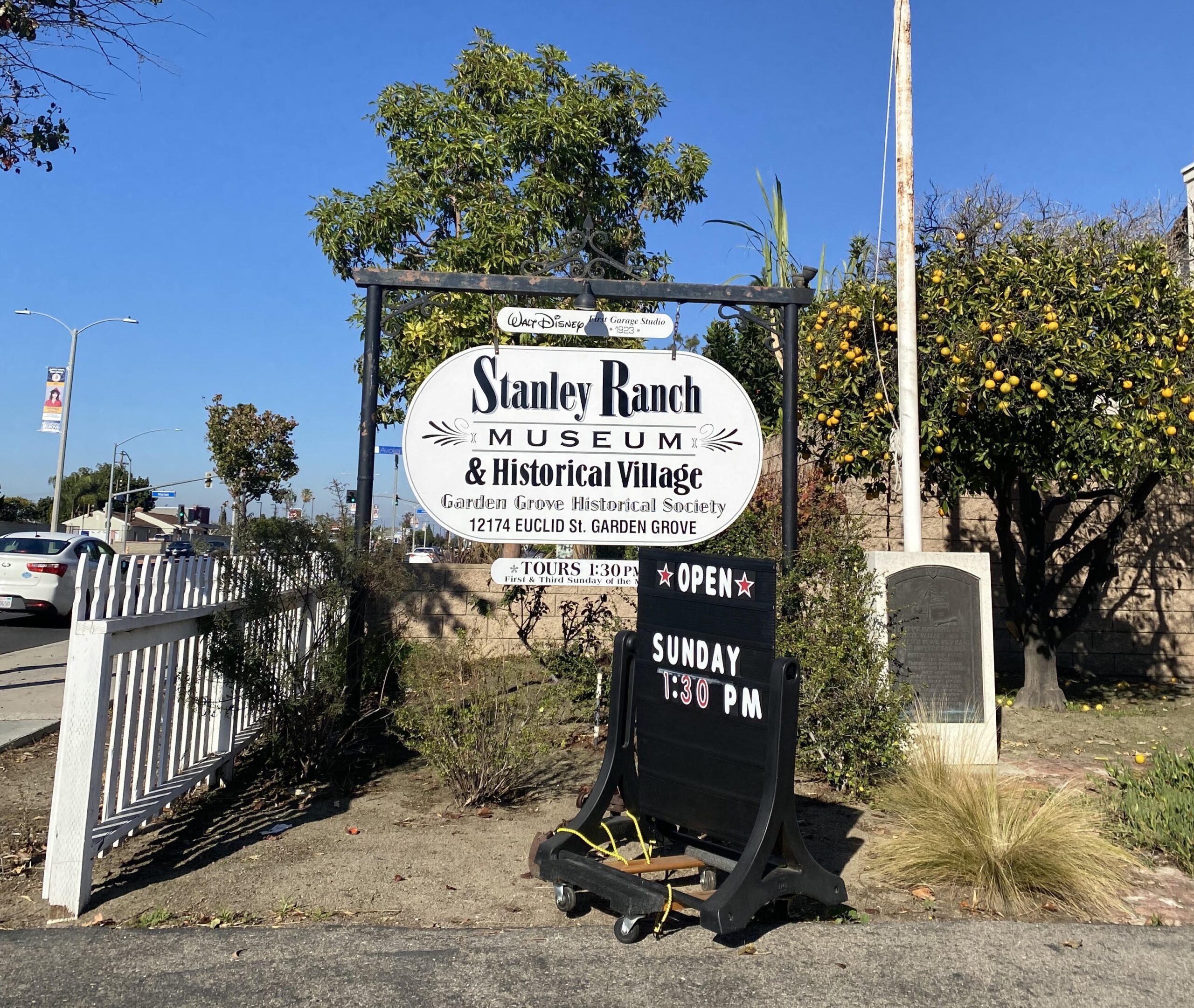 stanley ranch museum sign shot in Garden Grove, CA