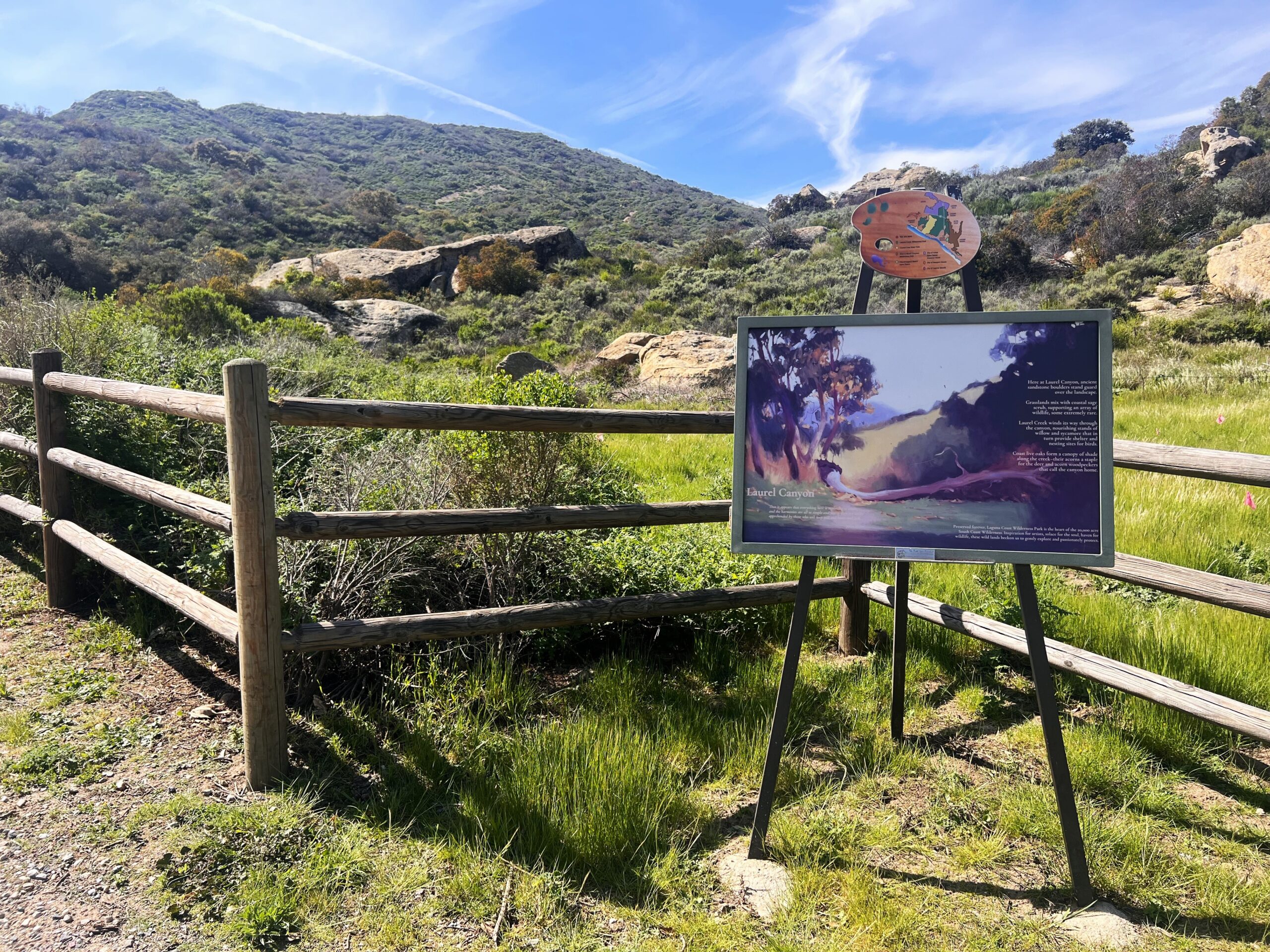 art sign for laurel canyon in laguna beach wilderness park