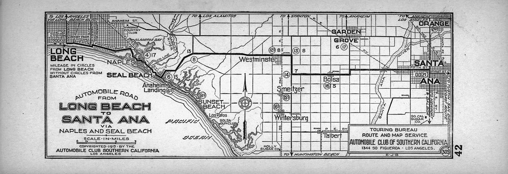 aaa black and white map of north orange county and long beach in 1915