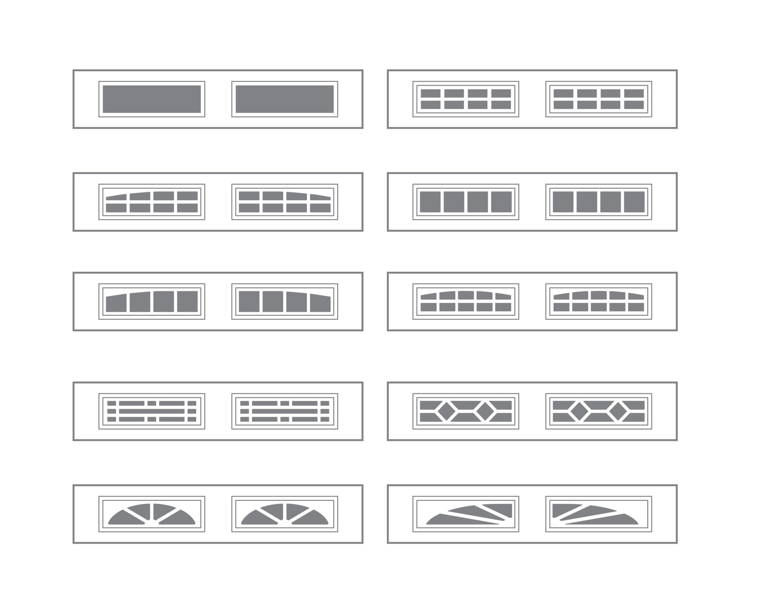 examples of long panel window inserts for garage doors