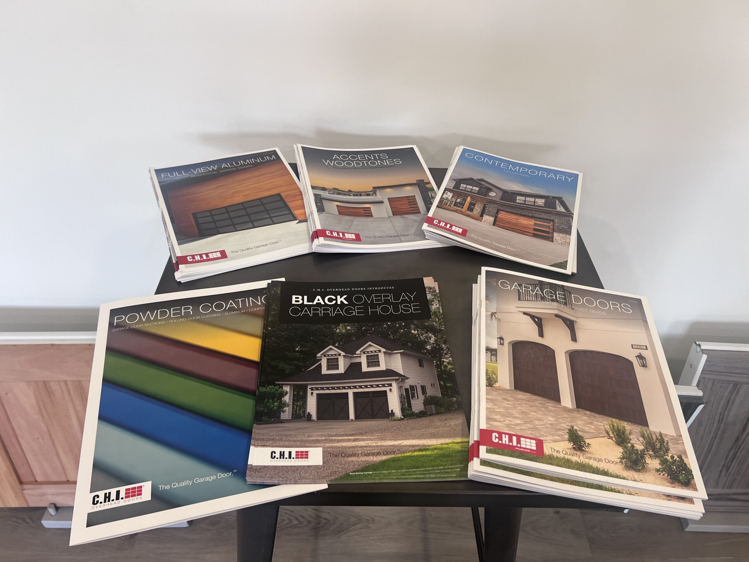 different brochures for garage door styles