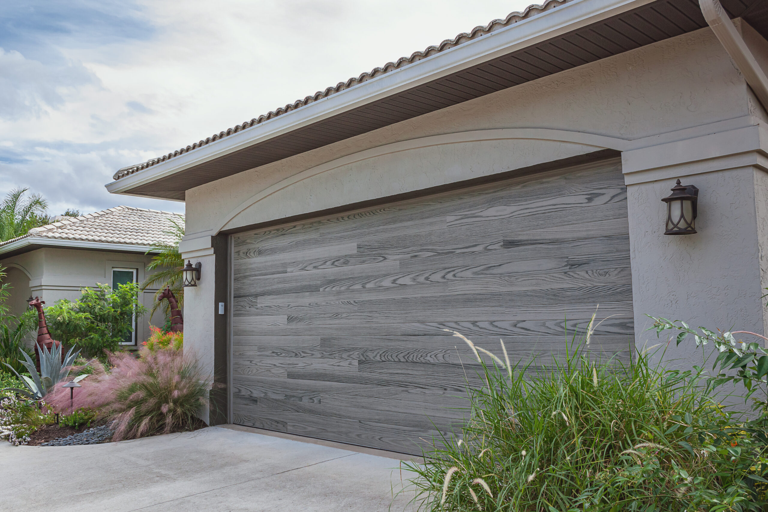 driftwood garage door with no windows