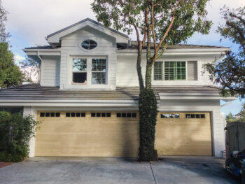 natural oak planks garage door with windows upgrade