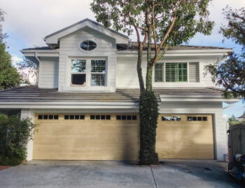 natural oak planks garage door with windows upgrade