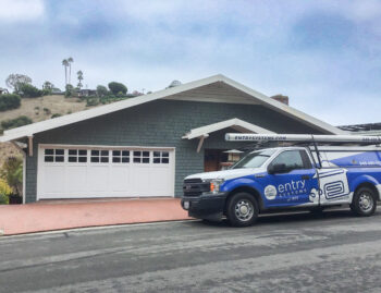 custom wood paint grade white garage door with windows