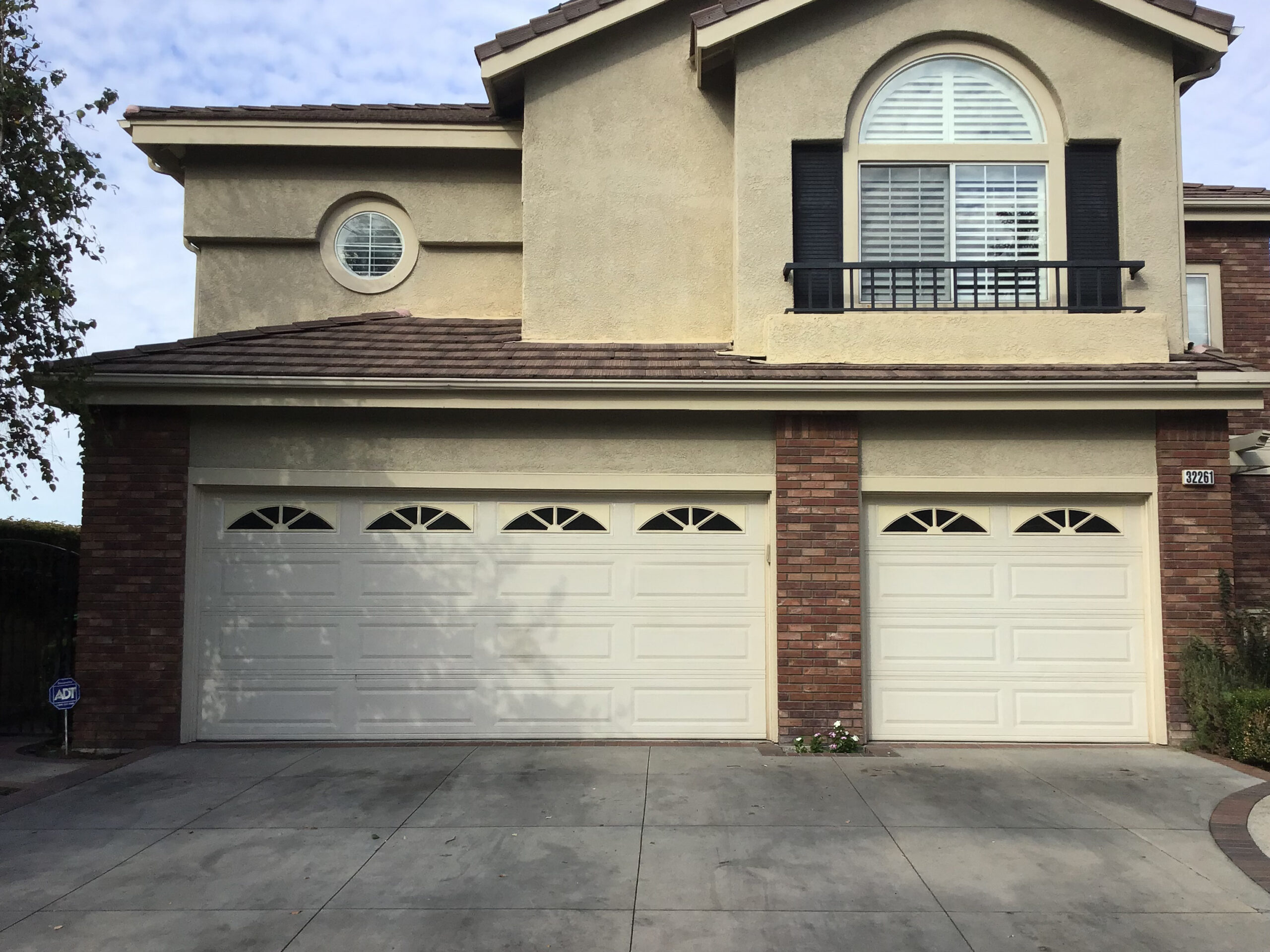 long panel garage door before upgrade