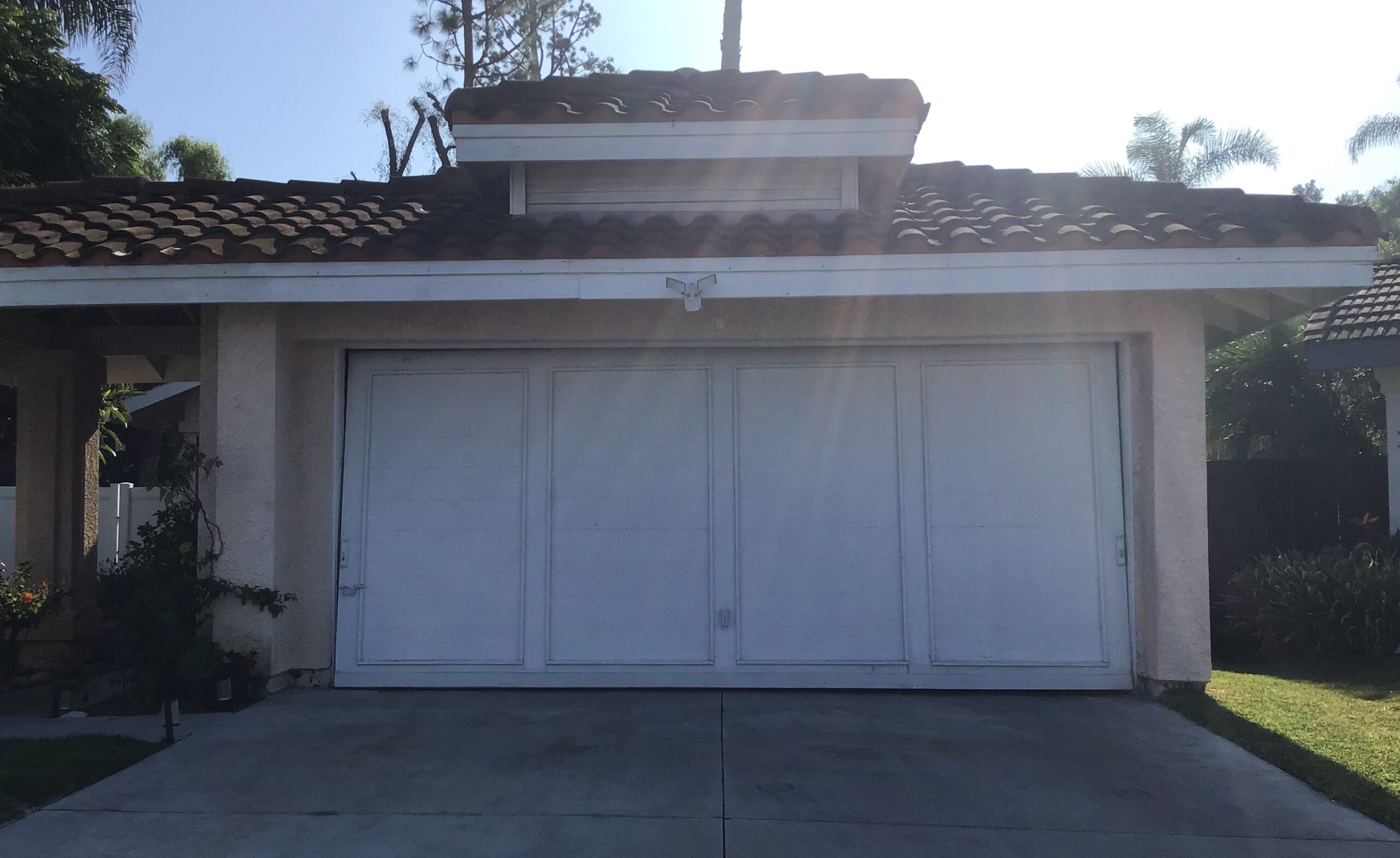 white one piece wood garage door