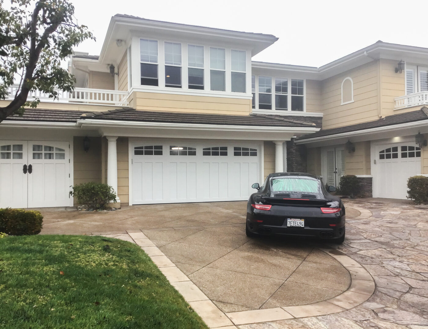 brand new wood overlay garage door in dana point