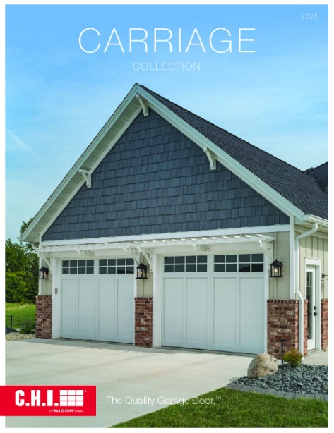 brochure of 2025 carriage house style garage door collection