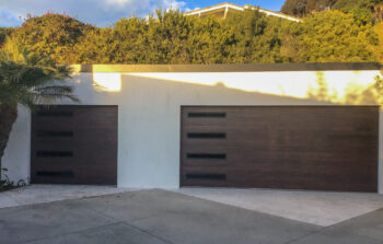 steel faux wood mahogany color garage door installed in dana point ca