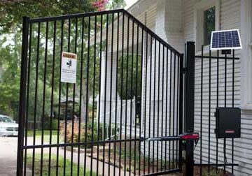 This is an image of a solar powered driveway gate opener.